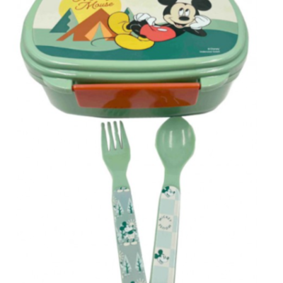 Caixa para sandes com talheres Mickey