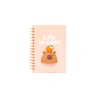 Caderno A5 3D squishy capivara - Life is cool