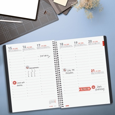 Agenda 16 meses Semanal 2025/2026 Preta