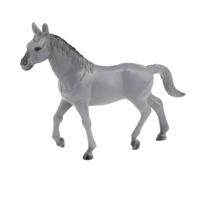 Figura de cavalo cinzento claro em fundo branco