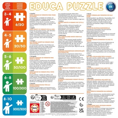 Embalagem do puzzle EDUCA PUZZLE com indicações de idades e número de peças