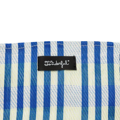 Necéssaire de praia às riscas ? Azul e branco