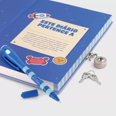 Diário pessoal + Caneta com tinta normal e invisível - Meus pensamentos, segredos e aventuras