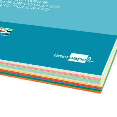 Papel de Cor Liderpapel A4 80 gr 100 folhas 25 Cores