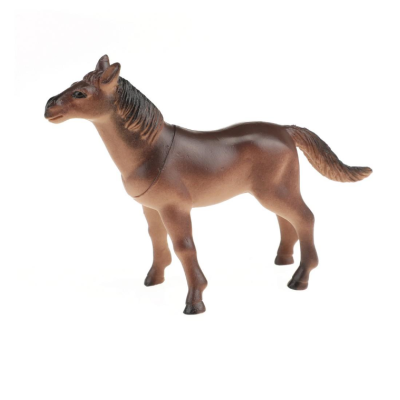 Figura de cavalo de brinquedo castanha com crina preta
