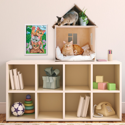 Pintar com números Gatos Brincalhões Tela 40x50 cm