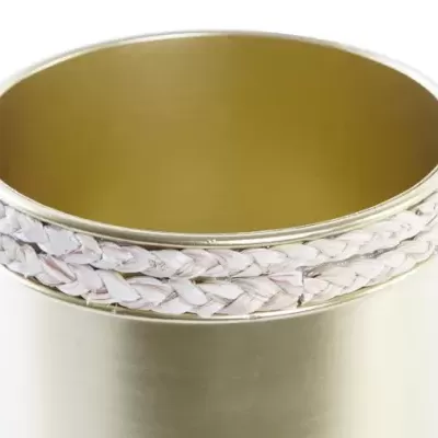 Floreiro Metal Madeira 18,5x18,5x22 Dourado