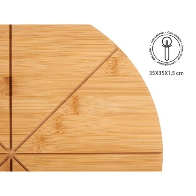 Tábua de corte Pizza Castanho Bambu (Ø 35 cm)