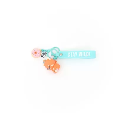 Porta-chaves com charm Panda vermelho - Stay wild!