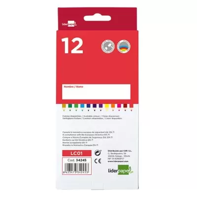 LAPIS DE CORES LIDERPAPEL 12 UNIDADES