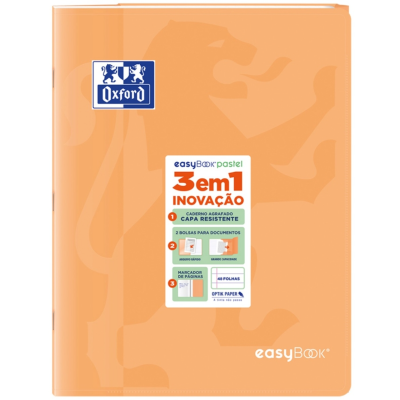 CADERNO A4 CAPA PLÁSTICA PAUTADO OXFORD EASYBOOK 3 EM 1 PASTEL
