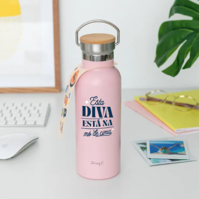 Garrafa térmica personalizável - Esta diva está na mó de cima