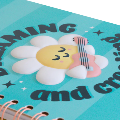 Caderno A5 Margarida 3D - Dreaming and creating
