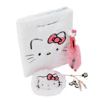 Conjunto de caderno A5 de peluche, porta-moedas e caneta - Hello Kitty
