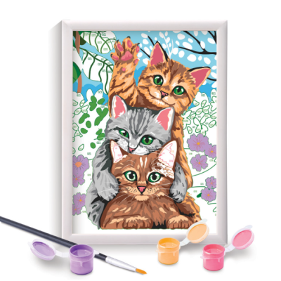 Pintar com números Gatos Brincalhões Tela 40x50 cm