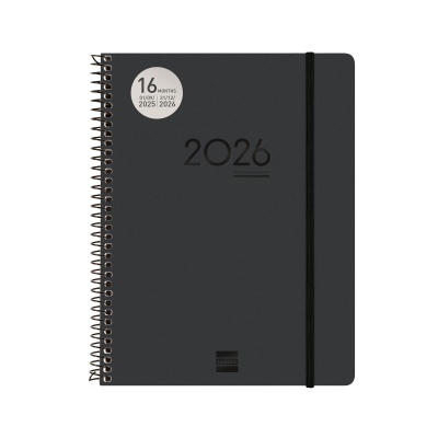 Agenda 16 meses Semanal 2025/2026 Preta