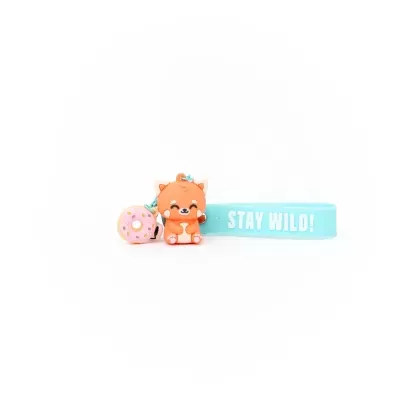 Porta-chaves com charm Panda vermelho - Stay wild!