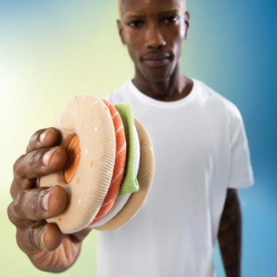 Meias Bagel Salmão - Eat My Socks Adulto