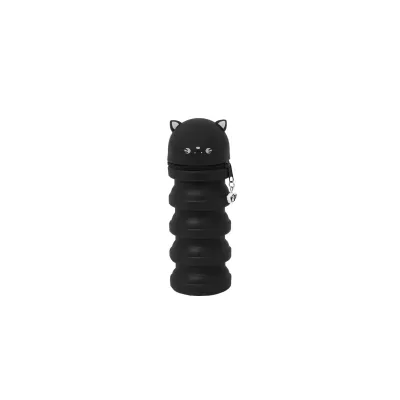 Estojo extensível em silicone - Gato preto