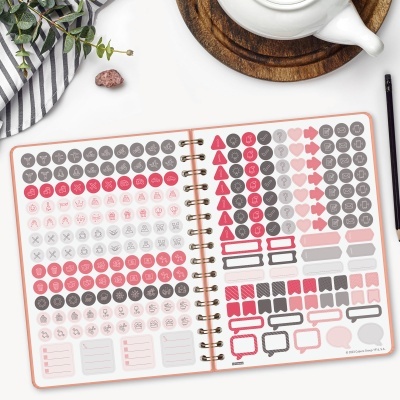 Agenda 2026 Semanal 12 meses Coral