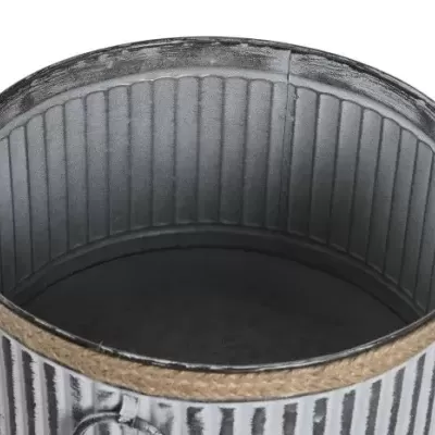 Floreiro Metal Desgastado e Corda 38X38X21