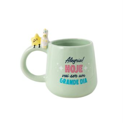 Caneca de Cerâmica Unicórnio - Alegria! Hoje Vai Ser Um Grande Dia