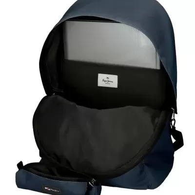 Mochila p/ Portátil 44cm + Estojo Aris Evergreen Azul Marinho
