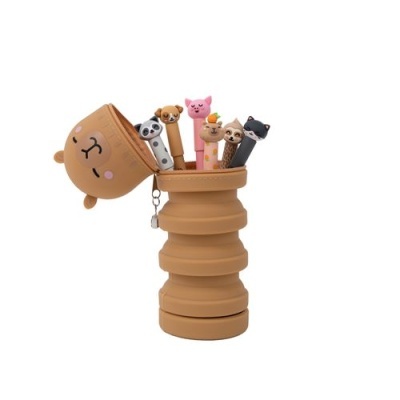 Estojo Extensível Silicone + Canetas Bo-bo Capivara