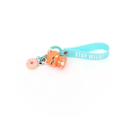 Porta-chaves com charm Panda vermelho - Stay wild!