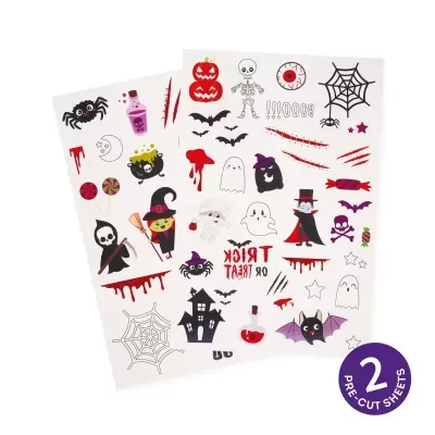 Kit 50+ Tatuagens Temporárias Halloween