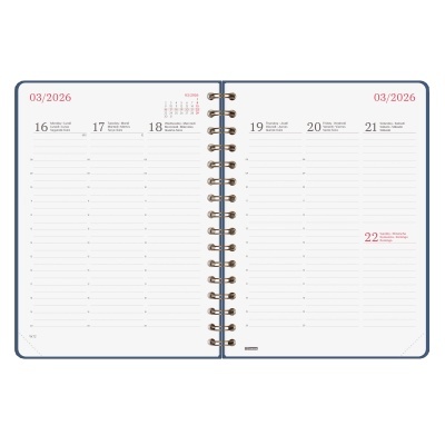 Agenda 2026 Semanal 12 meses Azul