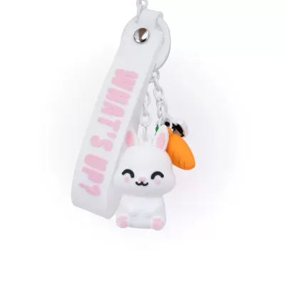 Porta-chaves com charm Coelho - What’s up?