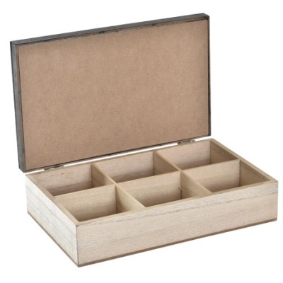 Caixa Chá Madeira 24x15x6 Menta Verde