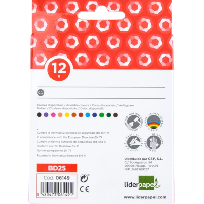 Lápis de Cera Liderpapel Caixa de 12 cores