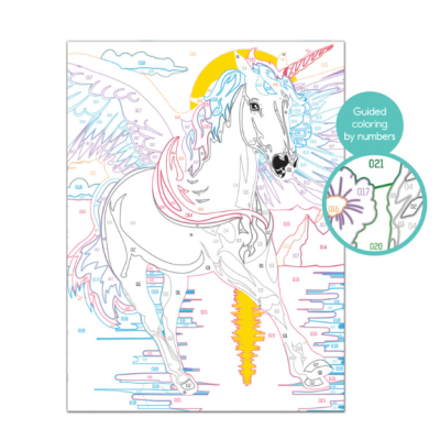 Pintar com números Unicórnio Mágico Tela 40x50 cm