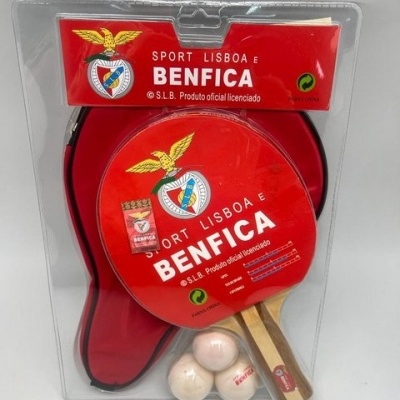Conjunto Raquete Ping Pong Com Bolsa SLB  Benfica