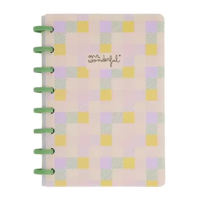 Caderno A5 Mr Wonderful Xadrez Pastel