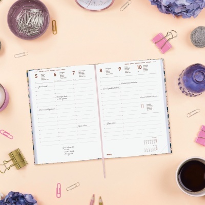 Agenda 12 meses Semanal 2026 Leaves