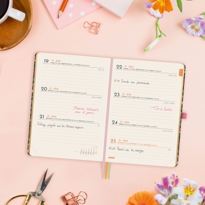 Agenda Semanal 12 meses 2026 Flora