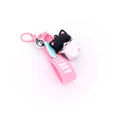 Porta-chaves com charm Gato - Purr-fect day