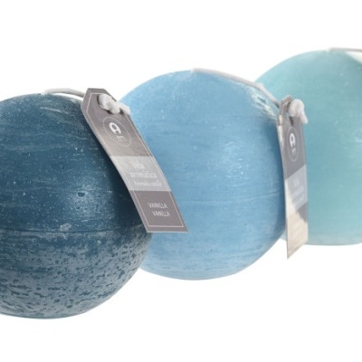 Vela Cera Esférica Azul 7.5x7.5 188gr