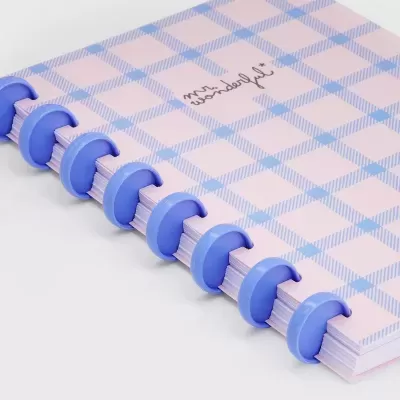 Caderno A5 Mr Wonderful Xadrez Azul e Rosa