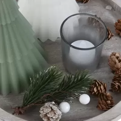 Set Porta-Velas LED Cera Natal 26x12x26