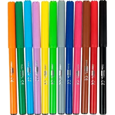 MARCADOR LIDER PAPEL FELTRO CX 12 CORES