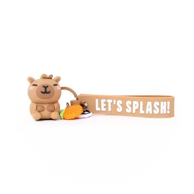 Porta-chaves com charm Capivara - Let's splash!