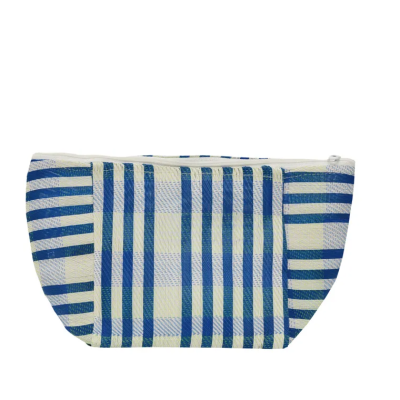 Necéssaire de praia às riscas ? Azul e branco