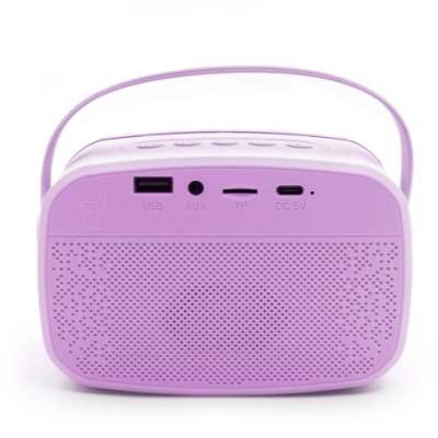 2 Microfones e Coluna Lilás com LED | Lalarma