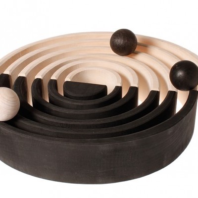 6 Bolas de Madeira Preto e Branco | Grimm's