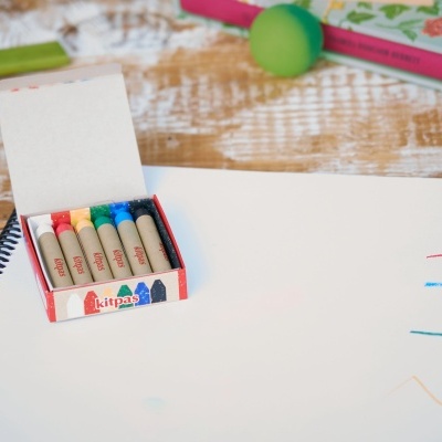 6 Lápis de Cera de Arroz Nature | Kitpas Médio