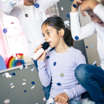 Microfone e Coluna Azul | Lalarma